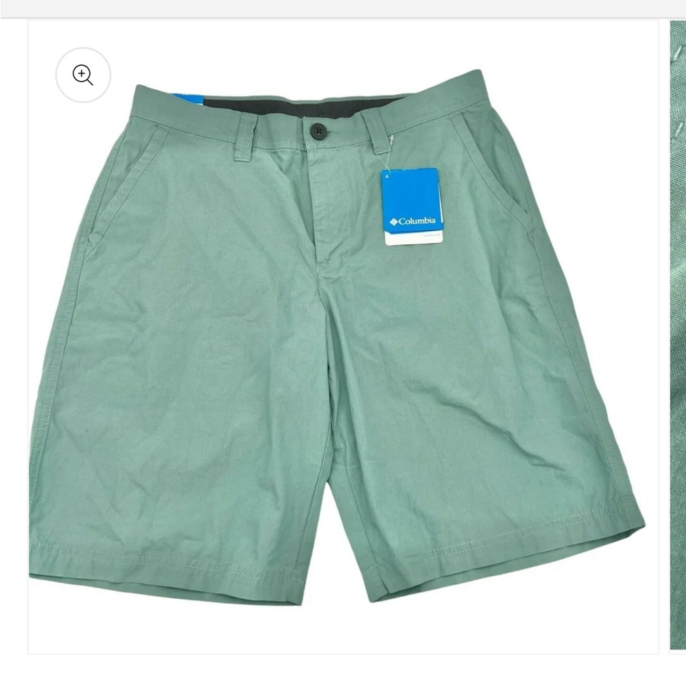 Columbia Mens 34W 10L Washed Out Shorts Light Green